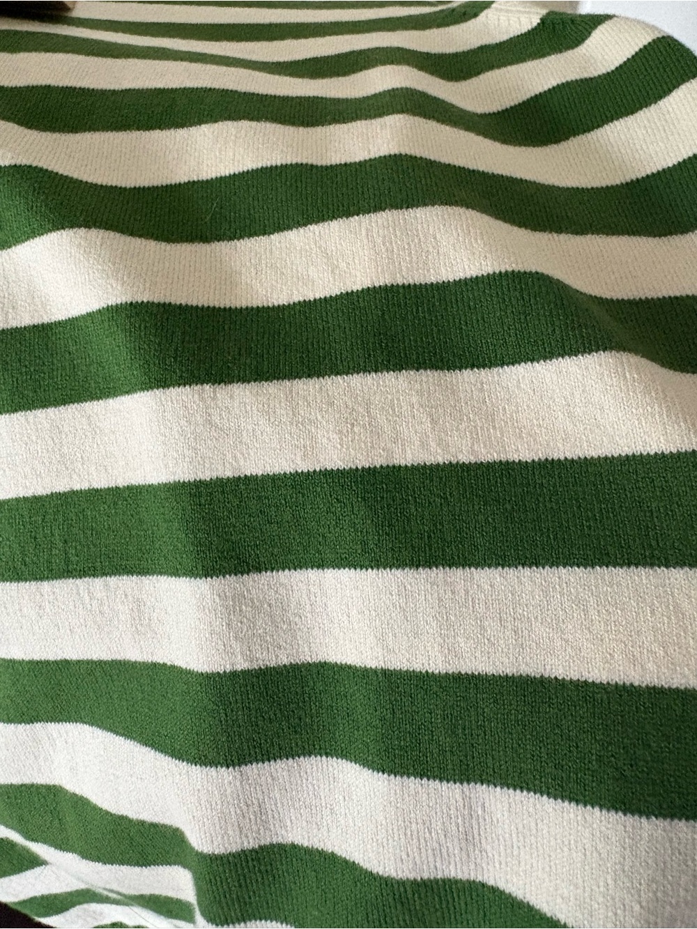 Boden Emilia Green and Cream Striped Short-Sleeve Knit Top Sz M - Picture 4 of 7